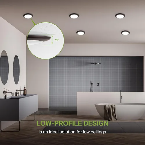 Vista 4 de ASD Paquete de 12 luces LED de disco de 4 pulgadas, 10 W 5CCT 2700 K-5000 K 685 lm CRI90+, luminaria de techo de montaje empotrado regulable