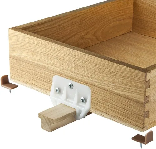 Vista 3 de Diapositivas de cajón Rockler de madera dura de montaje central - Riel de cajón de madera con diseño clásico en forma de "T" – Diapositiva
