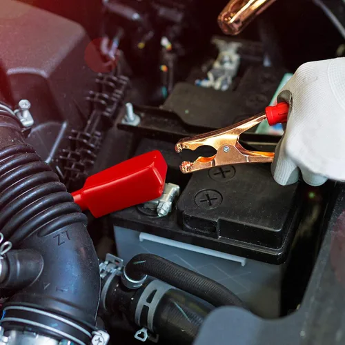 Vista 4 de 4 cubiertas de terminales de batería para terminales de batería, protector aislante positivo y negativo para cables en rojo y negro para barcos