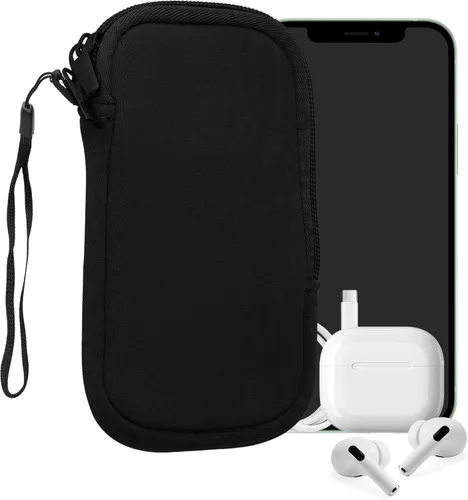 Vista 20 de kwmobile Bolsa de neopreno para teléfono tamaño XXS - 3/3,5 pulgadas - Mini bolsa universal para celular con cremallera, correa para la muñeca