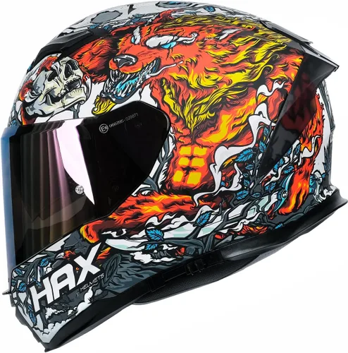 Vista 9 de HAX Force - Casco de cara completa aerodinámico para motos y e-bikes certificado DOT y ECE - Visor doble mejorado, talla adulto, listo para Pinlock
