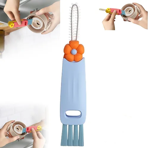 Vista 8 de Cepillo de limpieza de tapa de taza 3 en 1, cepillos de limpieza de cubierta de sellado 2025, cepillo de limpieza de grietas, cepillo limpiador de 3