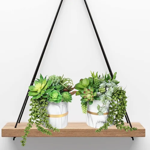 Vista 9 de Winlyn 19 piezas surtidas de plantas suculentas artificiales sin maceta, pequeñas de aloe verde, lúpulo de cactus, cadena de perlas, suculentas