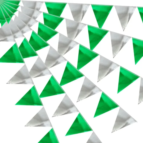 Vista 17 de Banderín de camuflaje de 49 pies, banderas triangulares de camuflaje del ejército para decoraciones de fiesta de cumpleaños