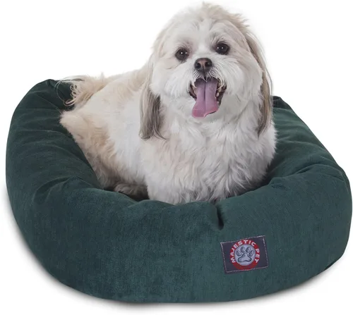Vista 37 de Majestic Pet Cama para perros calmante de microterciopelo de 24 pulgadas, lavable – Cama redonda suave y acogedora para perros con soporte