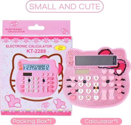 Vista 7 de Calculadoras de escritorio para mujer, calculadora de escritorio de 12 dígitos con pantalla LCD grande y botón sensible, energía solar y de batería