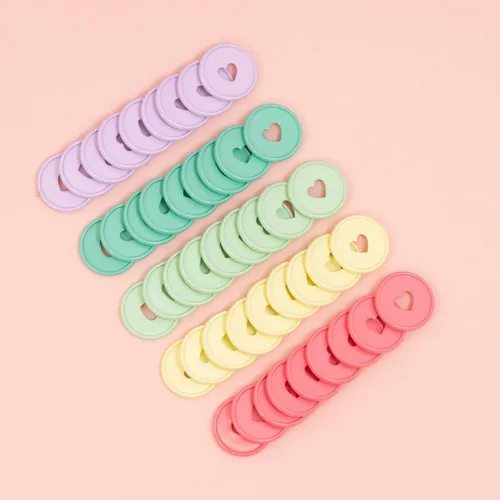 Vista 2 de Craftelier - Anillos de Disco M Metálicos con Corte de Troquel en Forma de Corazón para Encuadernación de Scrapbooking para Planners, Agendas