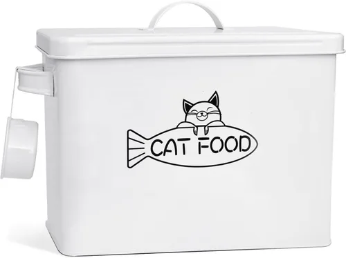 Vista 8 de Vumdua Contenedor de almacenamiento de alimentos para perros y gatos, recipientes de alimentos para mascotas de granja con tapa y cuchara