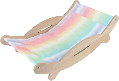 Naroote Cooling Cat Lounger, Wooden Cat Hammock Bed, Scratch Proof Cooling Pad Bed with Wooden Design, Ideal for Pets, Elevated Furniture for Dogs &