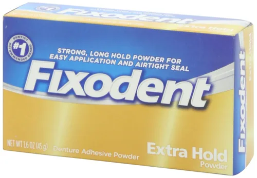 Vista 4 de Fixodent Polvo adhesivo para dentaduras postizas, sujeción extra - 1.6 oz