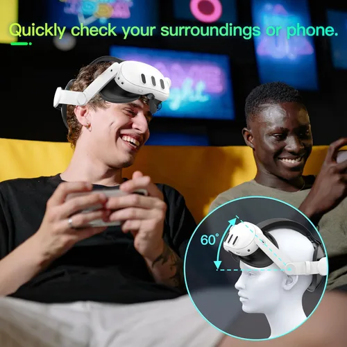 Vista 5 de DamonLight Head Strap Accessories Compatible with Oculus Quest 3, Adjustable Comfortable Upgraded Elite Strap Headset Replacement for Meta Quest 3