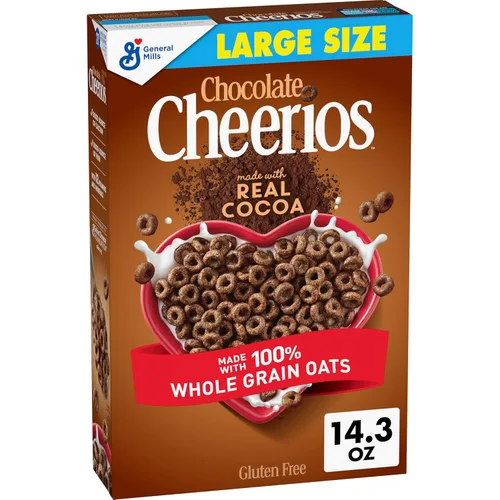 Vista 12 de Chocolate Cheerios, Cereal de desayuno sin gluten saludable para el corazón, hecho con avena integral, 11 onzas
