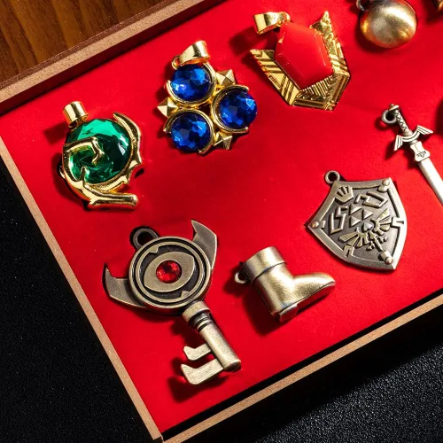 Vista 4 de Zelda Twilight Shield & Master Sword Llavero Colección Box 2016 10PCS-Rojo