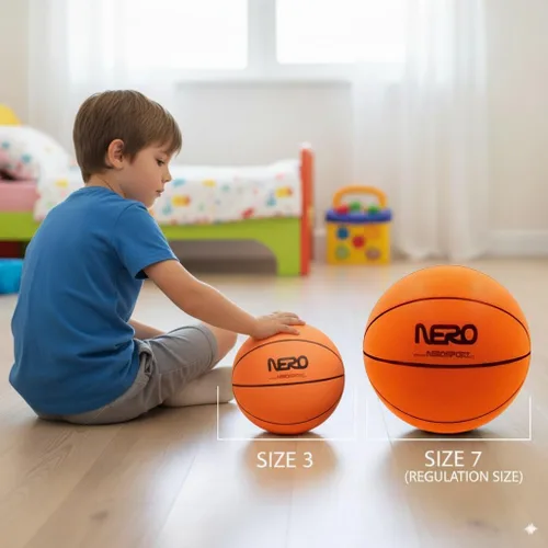 Vista 3 de NERO SPORT Ninja Silent Basketball- Soft Foam Indoor Hoop Play Soundless Ball for Quiet Dribbling and Indoor Training