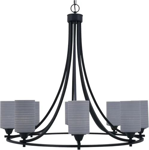 Vista 51 de Toltec Lighting 3408-BN-300 Paramount - Lámpara de araña de 8 luces elevadas, 31 pulgadas de alto y 31.25 pulgadas de ancho, color acabado: níquel