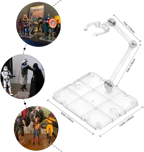 Vista 2 de Soporte para figura de acción, 10 piezas de montaje para figura de acción, soporte de base para modelo de muñeca, compatible con HG RG SD SHF Gundam