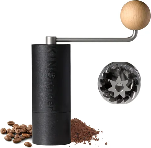 【Famoso KOL Recomendado】KINGrinder P2 Molinillo de café manual ligero para pote Moka, prensa francesa, goteo con molinillo cónico de acero