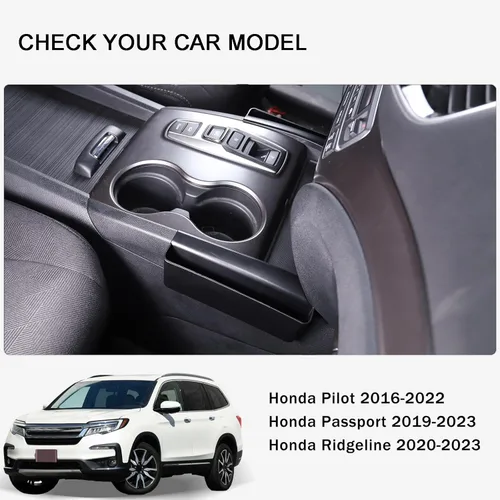 Vista 2 de Bandeja organizadora de cambios para Hond@ Pilot 2016-2022/Ridgeline 2020-2023/Passport 2019-2023, 2 piezas, caja de almacenamiento lateral