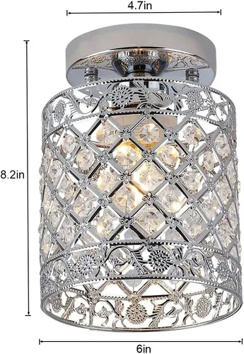 Vista 2 de Create For Life® Lámpara de Techo Empotrada de Cristal de Decoración Moderna de Estilo Mini Araña de Cristal Lámpara de Techo para Pasillo, Bar