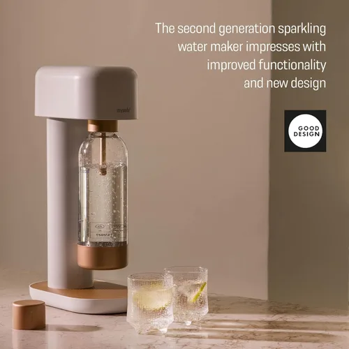Vista 2 de Mysoda Ruby 2 - Máquina de transmisión de refrescos, máquina de agua carbonatada silenciosa, robusta y duradera, botella de agua de 1 litro sin