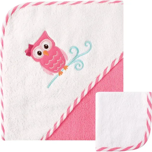 Vista 9 de Luvable Friends Toalla y toallita unisex con capucha de algodón para bebé, floral, talla única