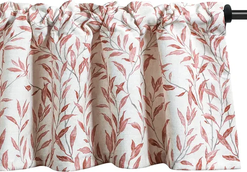 Vista 13 de VOGOL Cortinas de cenefa de jacquard dorado con diseño de flores de lujo para dormitorio, sala de estar, comedor, 52 x 14 pulgadas, 1 panel, negro