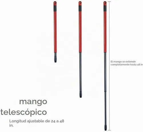 Vista 3 de Mango de repuesto para trapeador giratorio, 3 secciones de 22 a 48 pulgadas, mango telescópico para mopa giratoria Vileda O-Cedar Easywring
