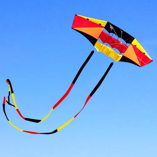 Vista 10 de Cometas de playa para adultos grandes con cola larga, 98 pulgadas Super Easy Flyer 3D Rainbow Box Kites, viene con dos colas de varios colores de 49