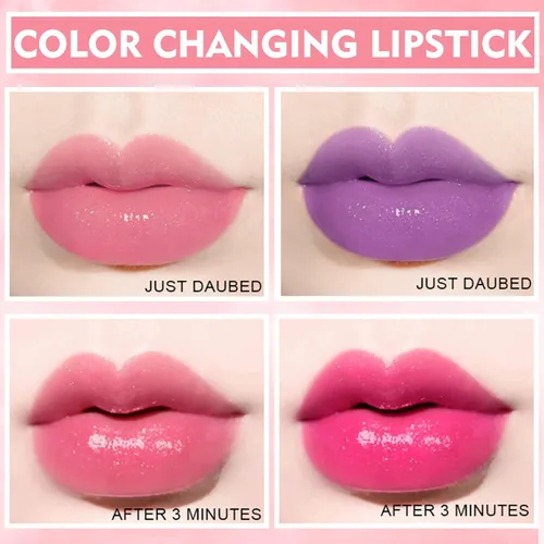 Vista 3 de NVLEPTAP Lápiz labial que cambia de color, mate, juego de lápices labiales perezosos, impermeable, de larga duración, antiadherente, lápiz labial