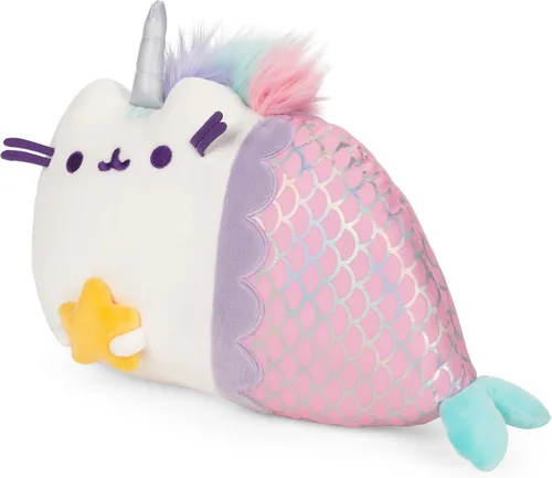 Vista 3 de GUND Pusheen - Animal de peluche con luces mágicas de sirena Pusheenicorn activado al tacto, 12 pulgadas
