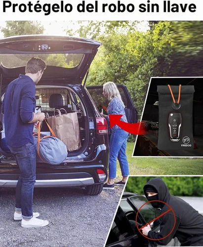 Vista 7 de FIREDOG Faraday Pouch for Car Keys and Smartphone, Key Signal Blocking Bag, Cell Phone Keyless Entry Fob Signal Blocking Bag Negro