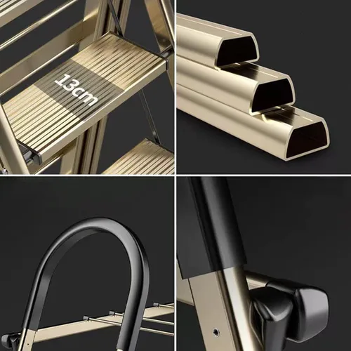 Vista 5 de Estante de secado multifuncional para escalera, colgador de lavandería, estante de secado de ropa plegable en interiores, estante de lavandería que