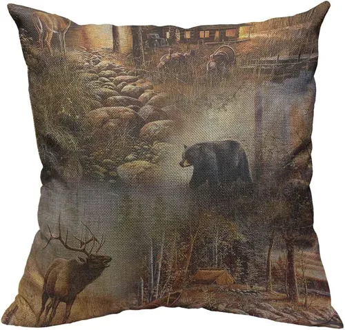 Vista 16 de Fundas de almohada con dos plumas cruzadas Tomahawks con cuentas de arma nacional india, hacha nativa americana, algodón y lino, fundas de almohada