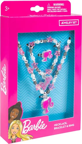 LUV HER Conjunto de Joyas para Niñas – Conjunto de Caja de Joyas de Juguete de 3 Piezas para Vestirse con Collar de Cuentas, Pulsera y Anillo –