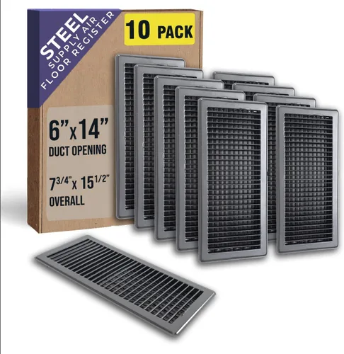 Vista 62 de Se ajusta a aperturas de conducto de 2x10 y 10x2 Registro de piso con diseño de rejilla de Handua Diseño resistente y transitable