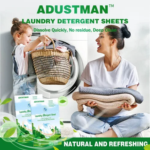 Vista 3 de Hojas de detergente para ropa (tiras) 186 cargas, paquete de 3 unidades Fresh Breeze sin líquido, tecnología ecológica, sin jarras de plástico