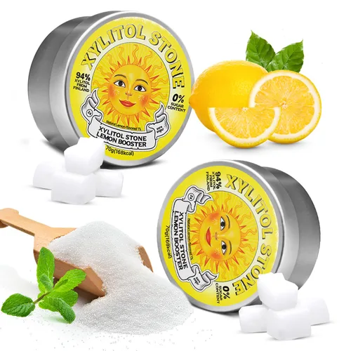 Vista 11 de Xylitol Stone Caramelos sin azúcar - Veganos y compatibles con dieta cetogénica, caramelos duros únicos sin azúcar - Dulces con 100% sabor natural