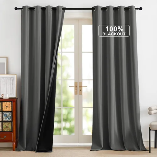 Vista 20 de NICETOWN Cortinas 100% Opacas Cortas de 36 Pulgadas de Largo para Dormitorio, Privacidad Aislamiento Térmico con Ojales Cortinas de Ventana