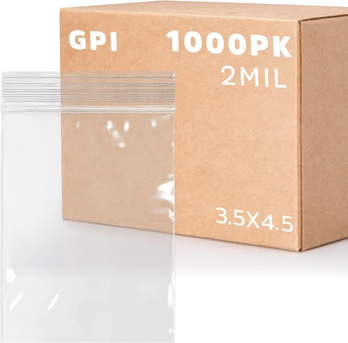 Vista 20 de GPI - 1000 unidades - Bolsas con cremallera de 2 x 9 pulgadas, 2 mil, bolsas de polietileno transparentes con cierre resellable, con cierre