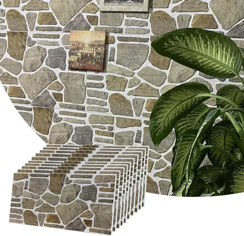 Vista 32 de Dundee Deco Paneles de Pared 3D - Revestimiento Aspecto de Piedra Gris Azulado Blanco Paneles de Pared, Revestimiento de Espuma de Poliestireno