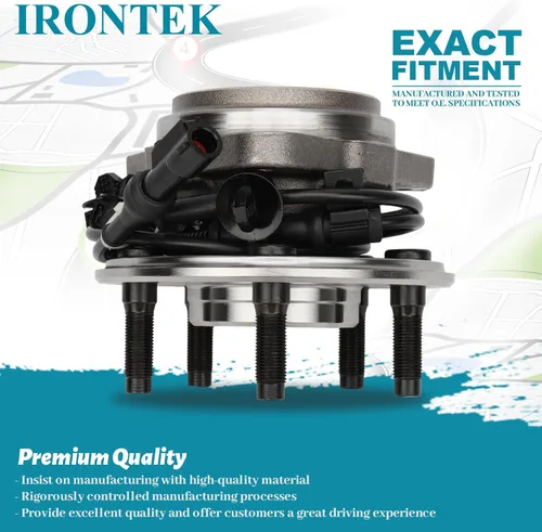 Vista 5 de IRONTEK 4WD 515003x2 Rodamiento de rueda delantera y conjunto de cubo para Ford 1995-2001 Explorer, 2001-2003 Explorer Sport Trac, 2000-2009 Ranger