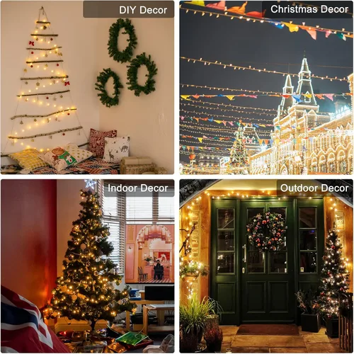 Vista 6 de CHYSUPER Luces de Navidad C7, luces de Navidad vintage de 25 pies con 27 bombillas incandescentes transparentes para exteriores, cadena de luces