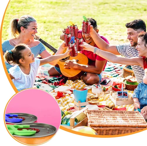 Vista 7 de 24 piezas de abridor manual colorido fácil de latas protector de soda para bebidas abrelatas de bebidas de plástico Barricada para la familia