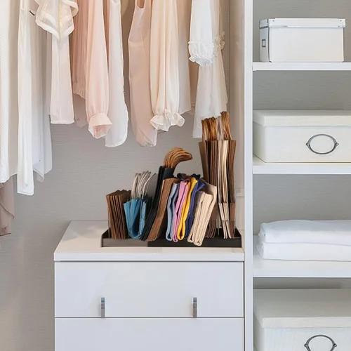 Vista 7 de Engorgio Organizador de bolsas de compras ajustable, ideal para almacenar tela plegada, papel, almuerzo y alimentos reutilizables, compras y bolsas