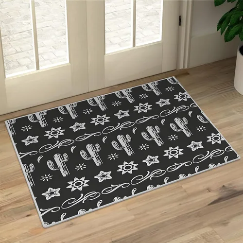 Vista 7 de Aztec 2x3 Area Rugs for Living Room Washable Non Slip - Rustic Carpet Low Pile Soft - Abstract Rug for Bedroom Dining Room Kitchen Entryway Indoor