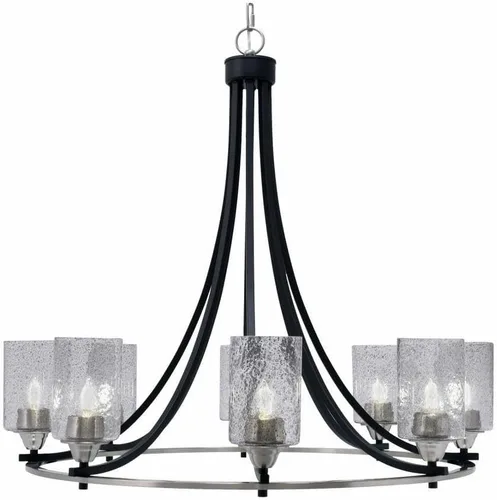 Vista 96 de Toltec Lighting 3408-BN-300 Paramount - Lámpara de araña de 8 luces elevadas, 31 pulgadas de alto y 31.25 pulgadas de ancho, color acabado: níquel