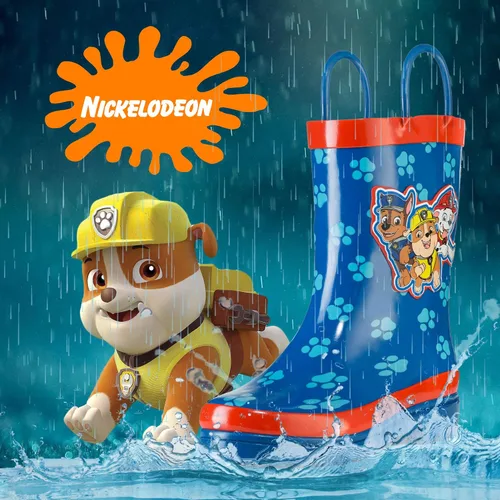Vista 2 de Nickelodeon Botas de lluvia de goma impermeables con estampado de personajes de Paw Patrol para niños (niños pequeños)