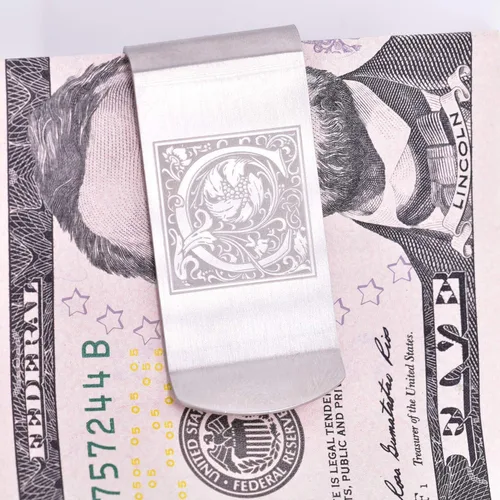 Vista 2 de Slim Clip billetera y tarjetero doble con clip para billetes y tarjetas de crédito, Plateado