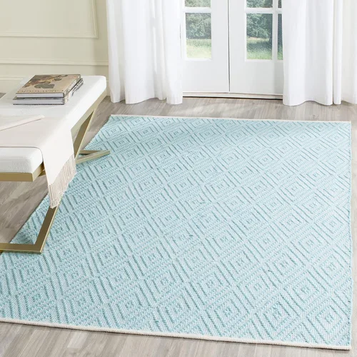 Vista 12 de Safavieh MTK811A-57, alfombra de área de algodón, marfil, tejida a mano, colección Montauk., Algodón, Beige / Marfil