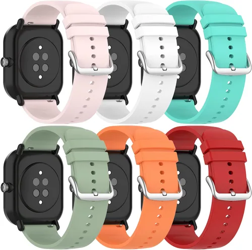 Vista 8 de QGHXO Banda para Amazfit Bip 3/Bip 3 Pro/Bip U Pro/Bip S lite/Bip/Bip Lite/Bip S/Bip U, banda de silicona suave de repuesto para Amazfit GTS 4/GTS 4